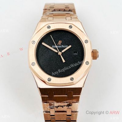 High Quality Audemars Piguet Rose Gold Royal Oak Black Face Watches-Replica Audemars Piguet Watches